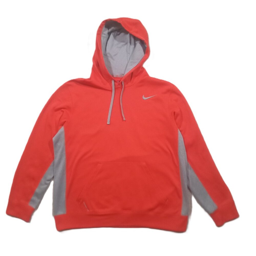 Nike Hoodie Men Size L Therma Fit Pullover Kangaroo Pocket Orange 465784-891